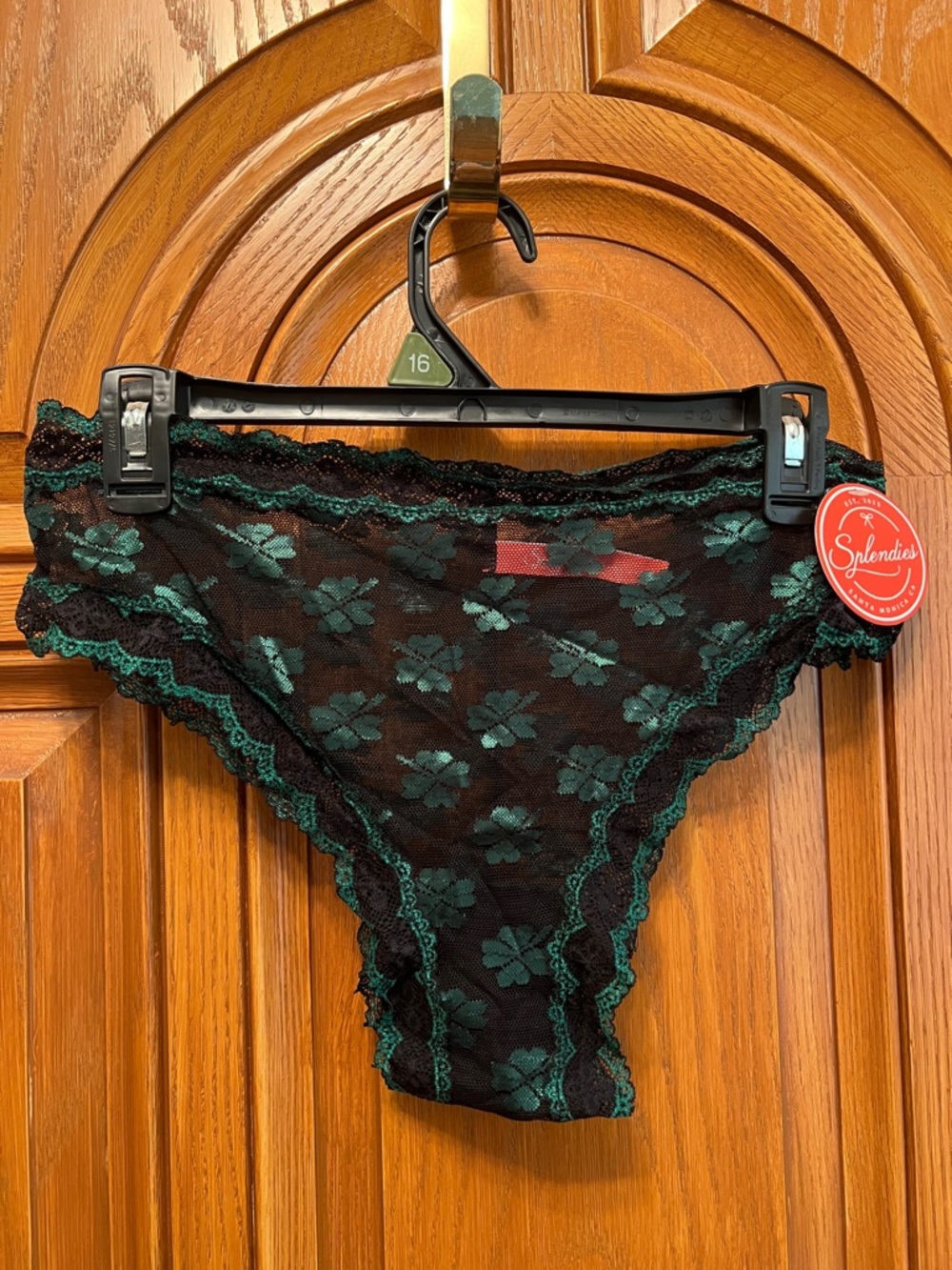 Black & Green Lace Bikini Panty
